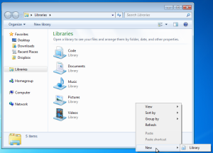 Librerías en Windows 7